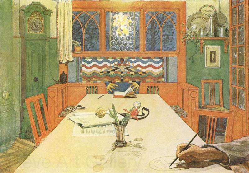 Carl Larsson Day is Done,good night France oil painting art